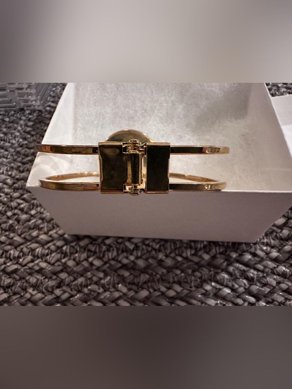 NWOT Upcycled LV Monogrammed Gold Cuff Bracelet - Picture 4 of 5